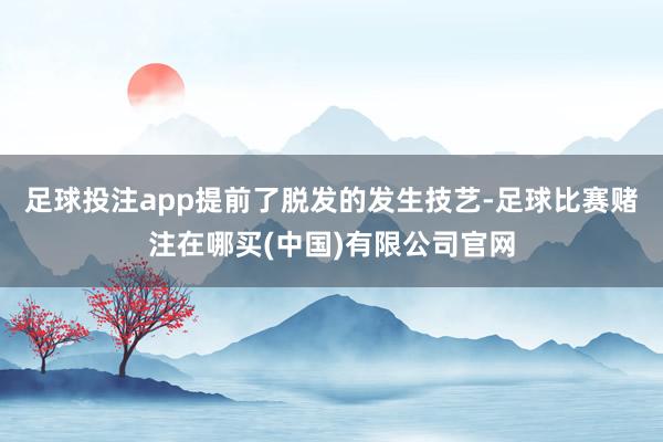 足球投注app提前了脱发的发生技艺-足球比赛赌注在哪买(中国)有限公司官网