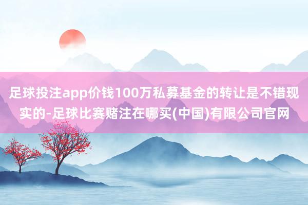 足球投注app价钱100万私募基金的转让是不错现实的-足球比赛赌注在哪买(中国)有限公司官网