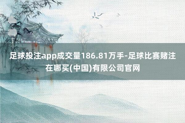 足球投注app成交量186.81万手-足球比赛赌注在哪买(中国)有限公司官网