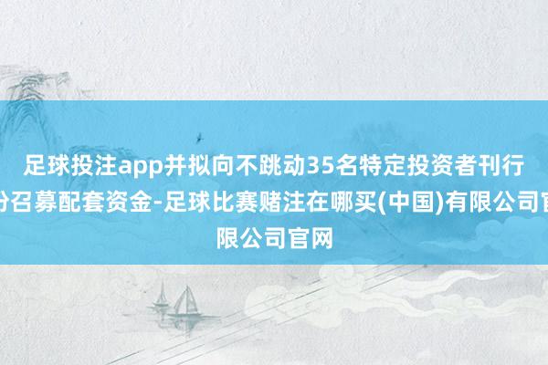 足球投注app并拟向不跳动35名特定投资者刊行股份召募配套资金-足球比赛赌注在哪买(中国)有限公司官网