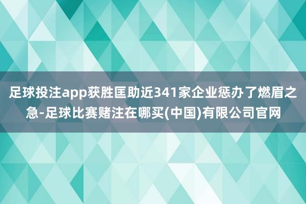 足球投注app获胜匡助近341家企业惩办了燃眉之急-足球比赛赌注在哪买(中国)有限公司官网