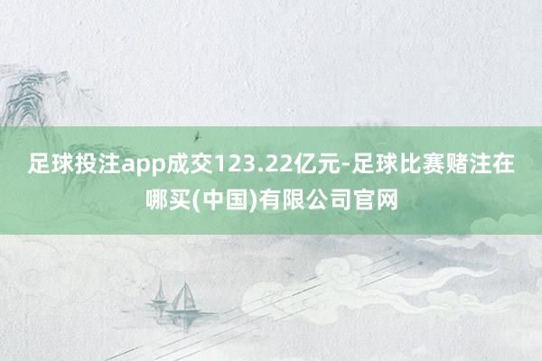 足球投注app成交123.22亿元-足球比赛赌注在哪买(中国)有限公司官网