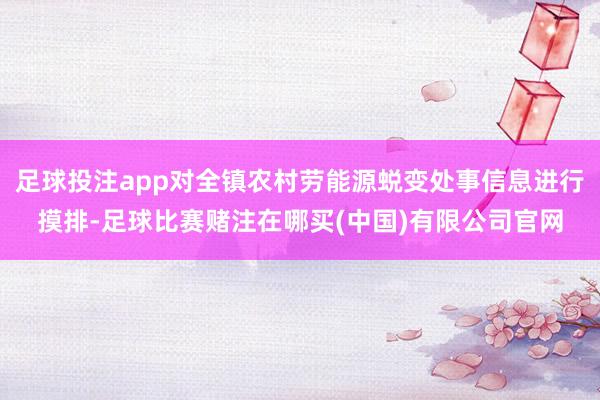 足球投注app对全镇农村劳能源蜕变处事信息进行摸排-足球比赛赌注在哪买(中国)有限公司官网