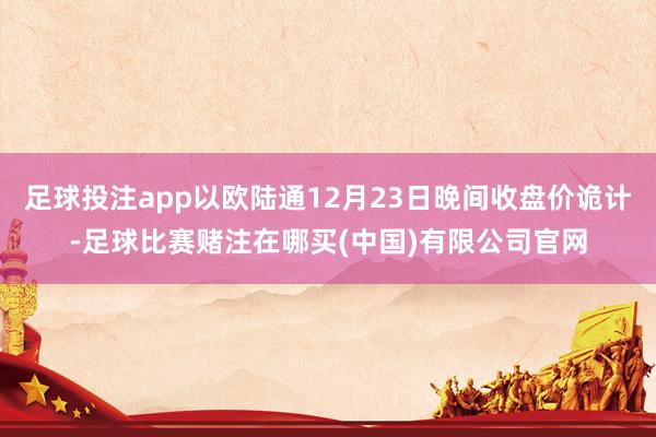 足球投注app以欧陆通12月23日晚间收盘价诡计-足球比赛赌注在哪买(中国)有限公司官网