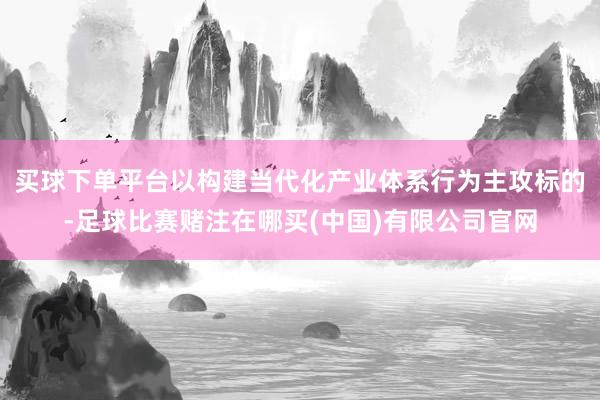 买球下单平台以构建当代化产业体系行为主攻标的-足球比赛赌注在哪买(中国)有限公司官网