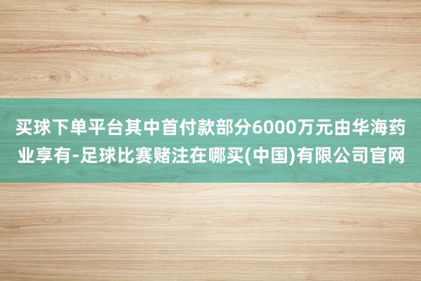 买球下单平台其中首付款部分6000万元由华海药业享有-足球比赛赌注在哪买(中国)有限公司官网