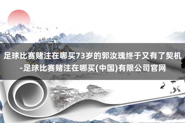 足球比赛赌注在哪买73岁的郭汝瑰终于又有了契机-足球比赛赌注在哪买(中国)有限公司官网