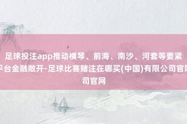 足球投注app推动横琴、前海、南沙、河套等要紧平台金融敞开-足球比赛赌注在哪买(中国)有限公司官网